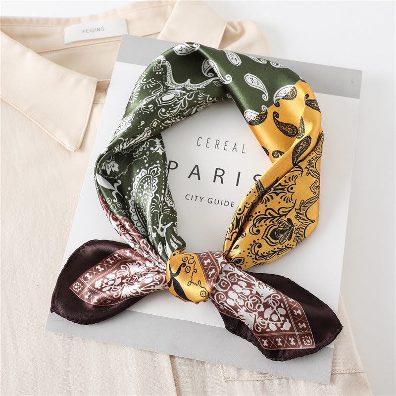Women's New Small Square Retro Cashew Professional Scarf Women's New Small Square Retro Cashew Professional Scarf